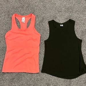 Athleta women’s  Racerback and Sleeveless Tank Tops - Coral and dark green